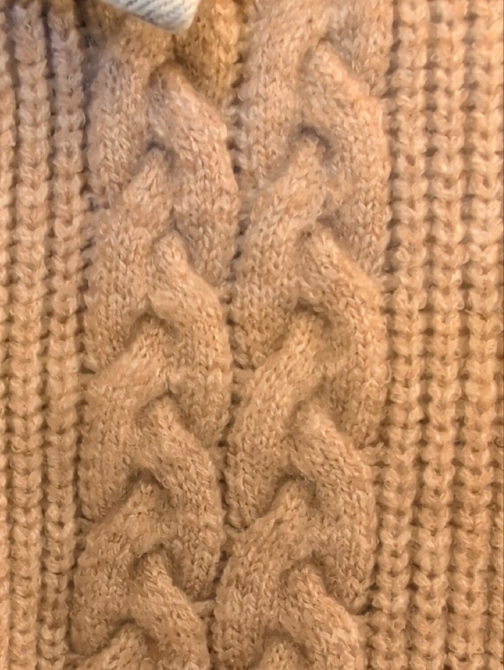 Altar'd State Wilma Cable Knit Denim Shacket | Taupe & Denim | S/M - Picture 7 of 8